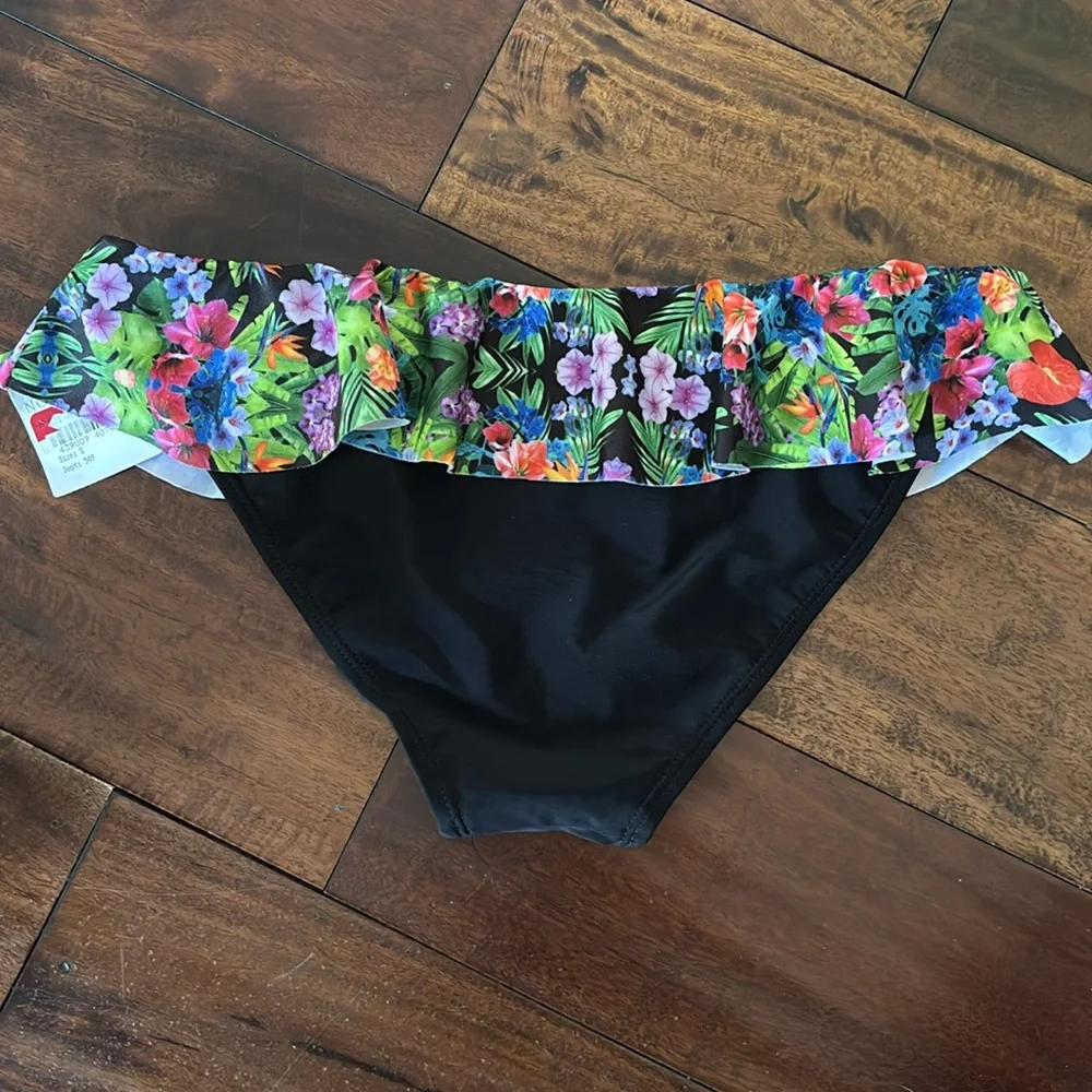 BP | Floral tropical Ruffle Bikini Bottom